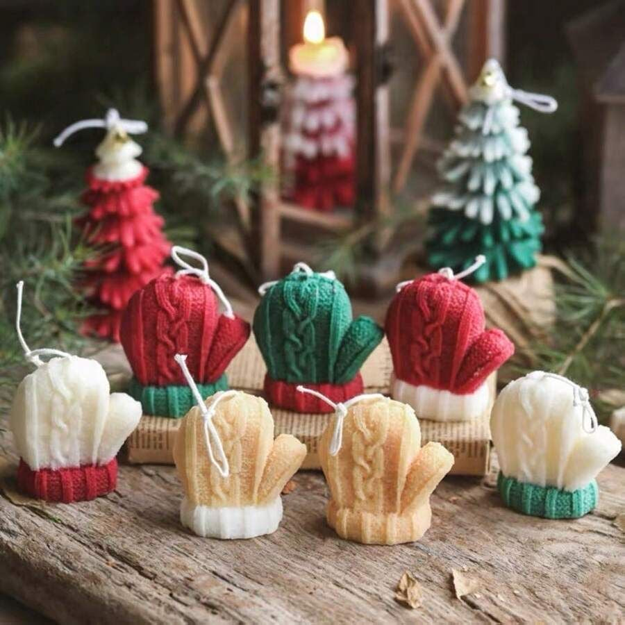 🧤 Woolen Gloves Candle – Cozy Up This Christmas!
