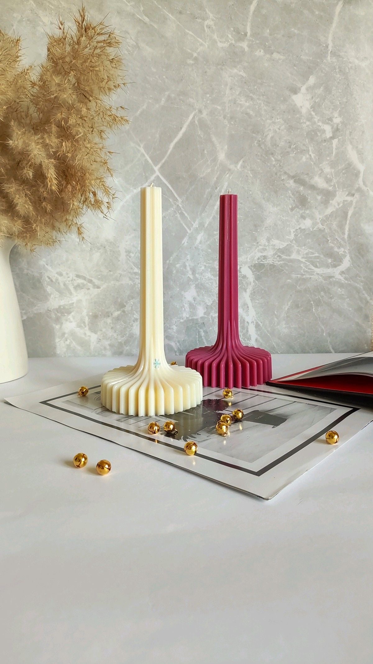 Tall Ribbed Candle
