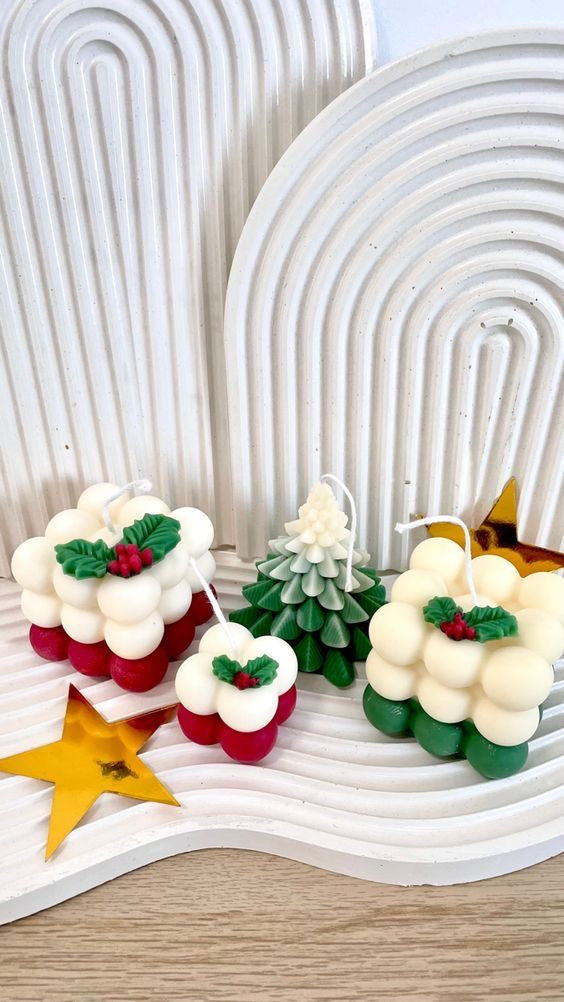 🎁 Christmas Big Bubble Candle – Pack of 2