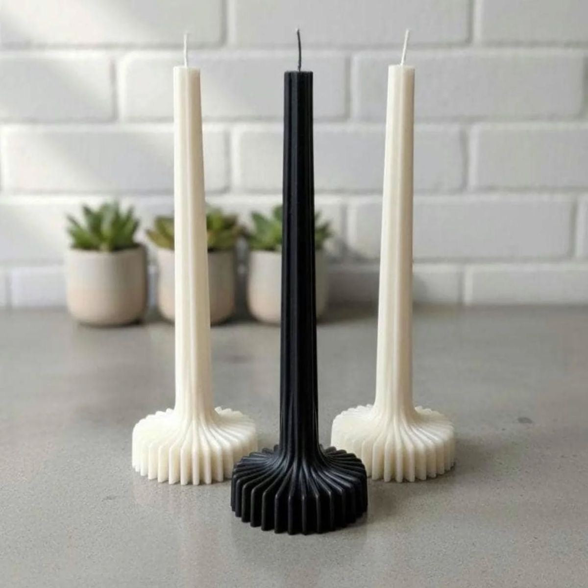 Tall Ribbed Candle